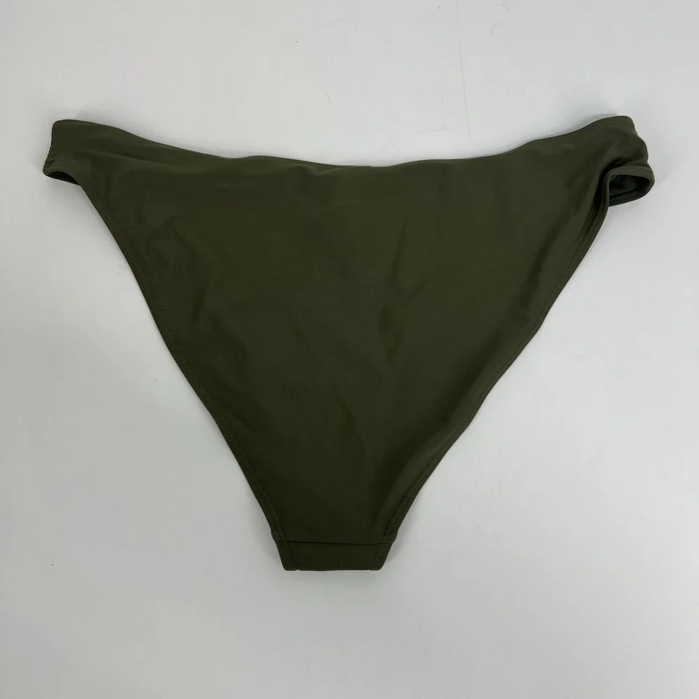 Forever 21 Swimwear Bottoms‎ Womens Plus Size US 2X Olive Green High Cut Leg New